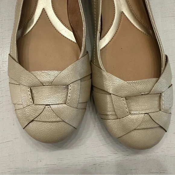 Naturalizer N5 Comfort Maude Women’s Gold Slip On Leather Flats Size 9 GUC - Picture 3 of 9